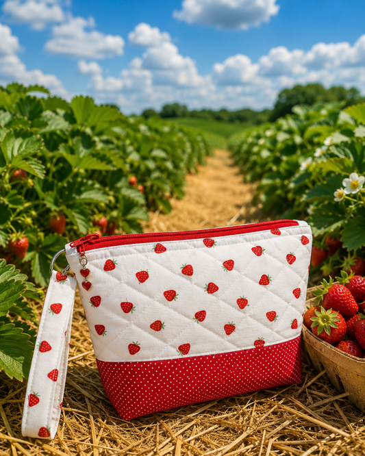 Strawberry Fields Make Up Bag & Key Fob Wristlet